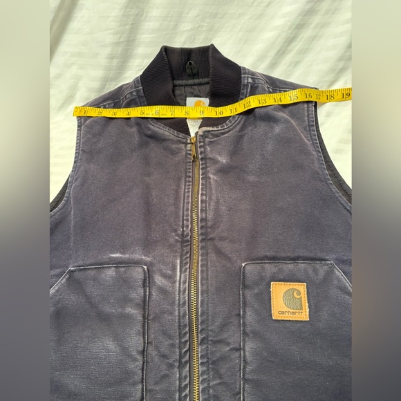 Vintage Carhartt Vest Mens Size Large V52 MDT Navy Blue Faded Zip Up RARE - Picture 10 of 16